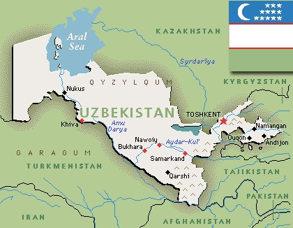 Uzbekistan mapa