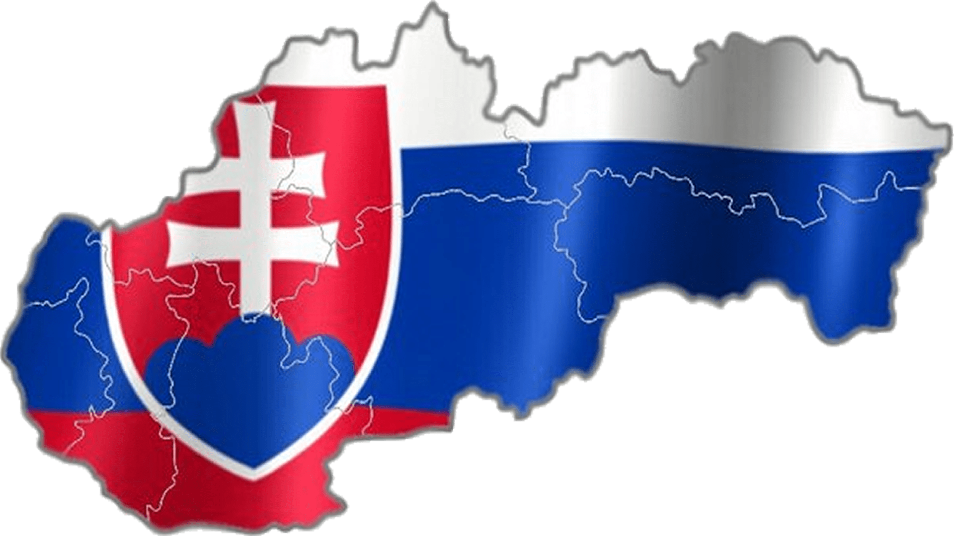 display of the Slovak flag in the map of the Slovak Republic divided by regions