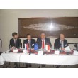 Juraj Blanár, predseda Žilinského samosprávneho kraja, Peter Kormúth, chargé d´affaires SR vo Varšave, Vladimír Čečot, predseda slovenskej časti komisie, Piotr Stachańczyk, predseda poľskej časti komisie