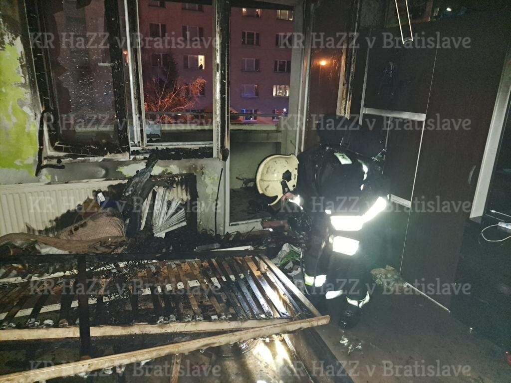 Požiar bytu na Majerníkovej ulici v Bratislave