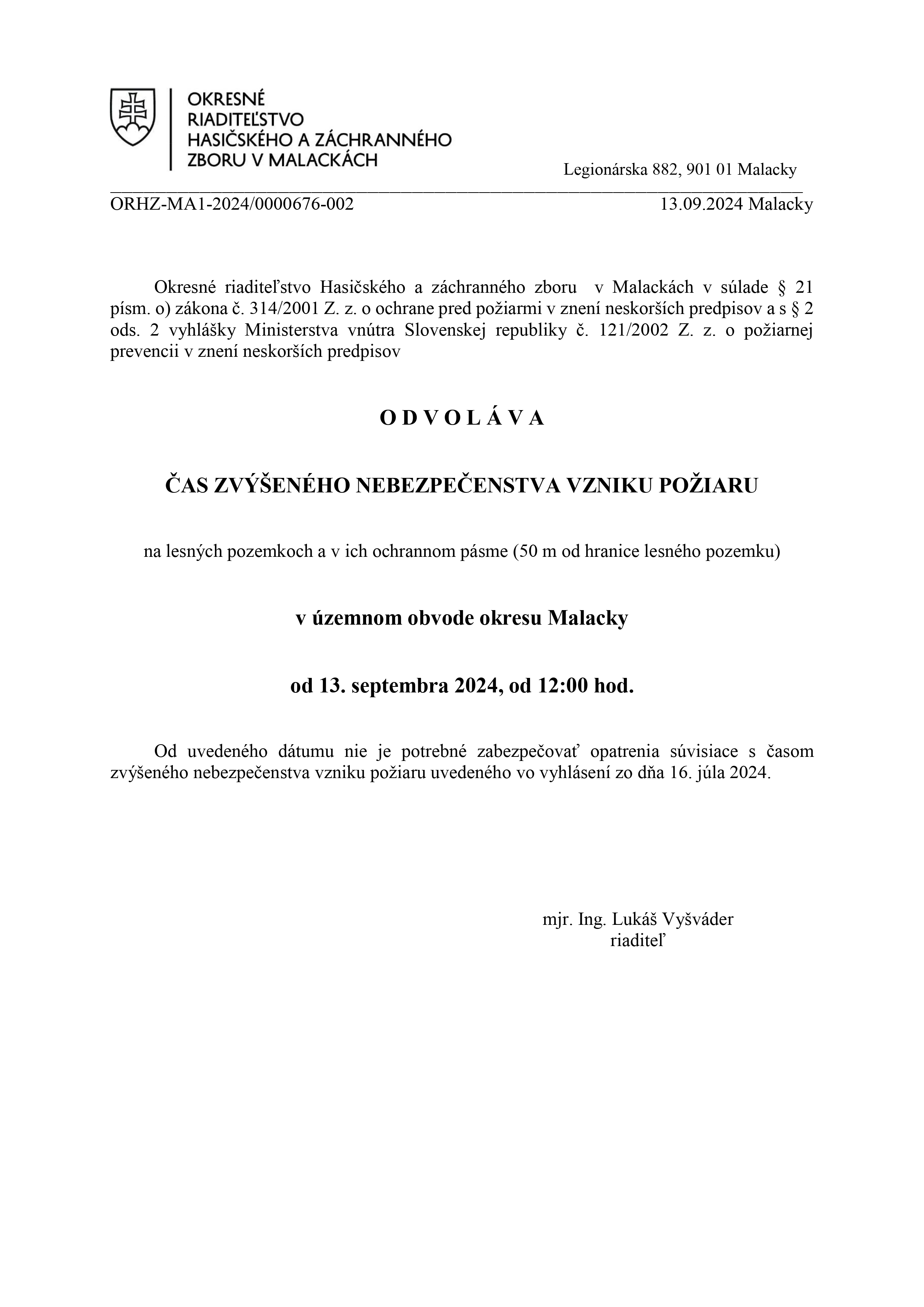 Odvolanie ČZNVP, Malacky
