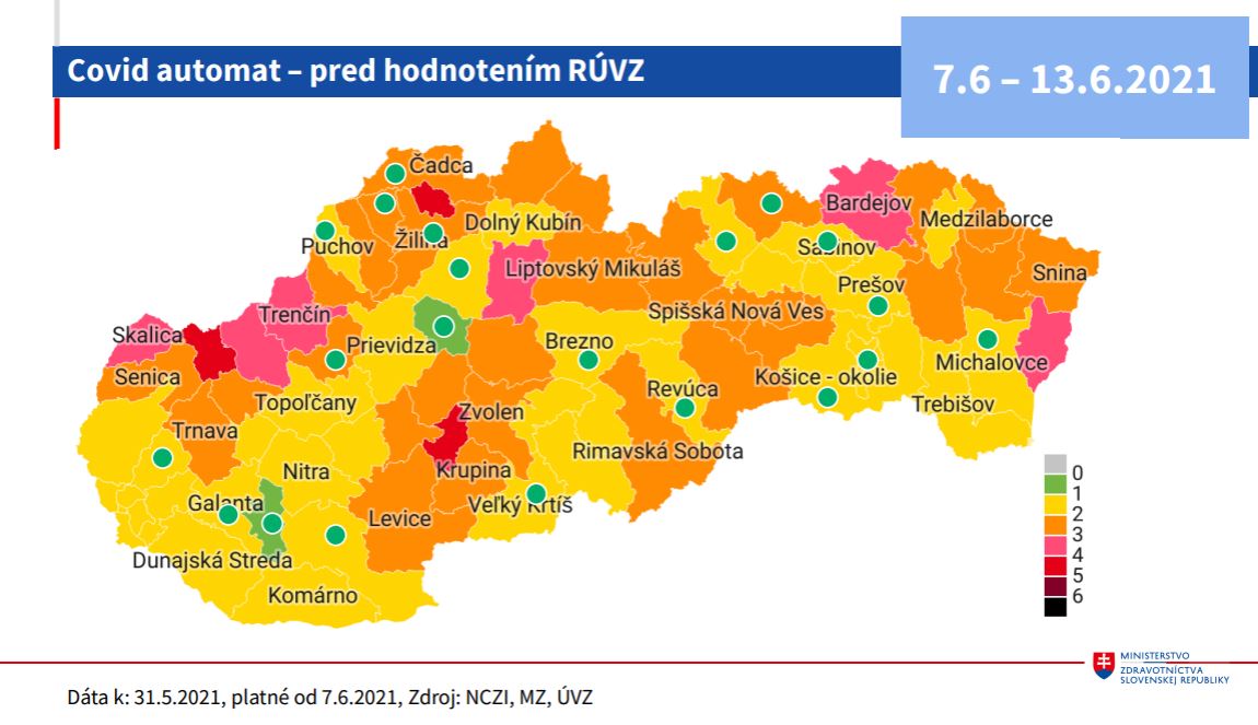 COVID automat platný od 7. júna 2021