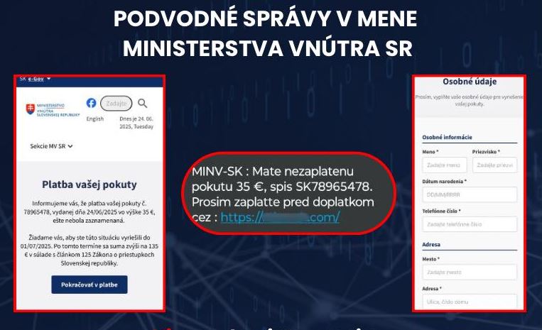 Takto vyzerajú podvodné SMS upozorňujúce na nezaplatené pokuty