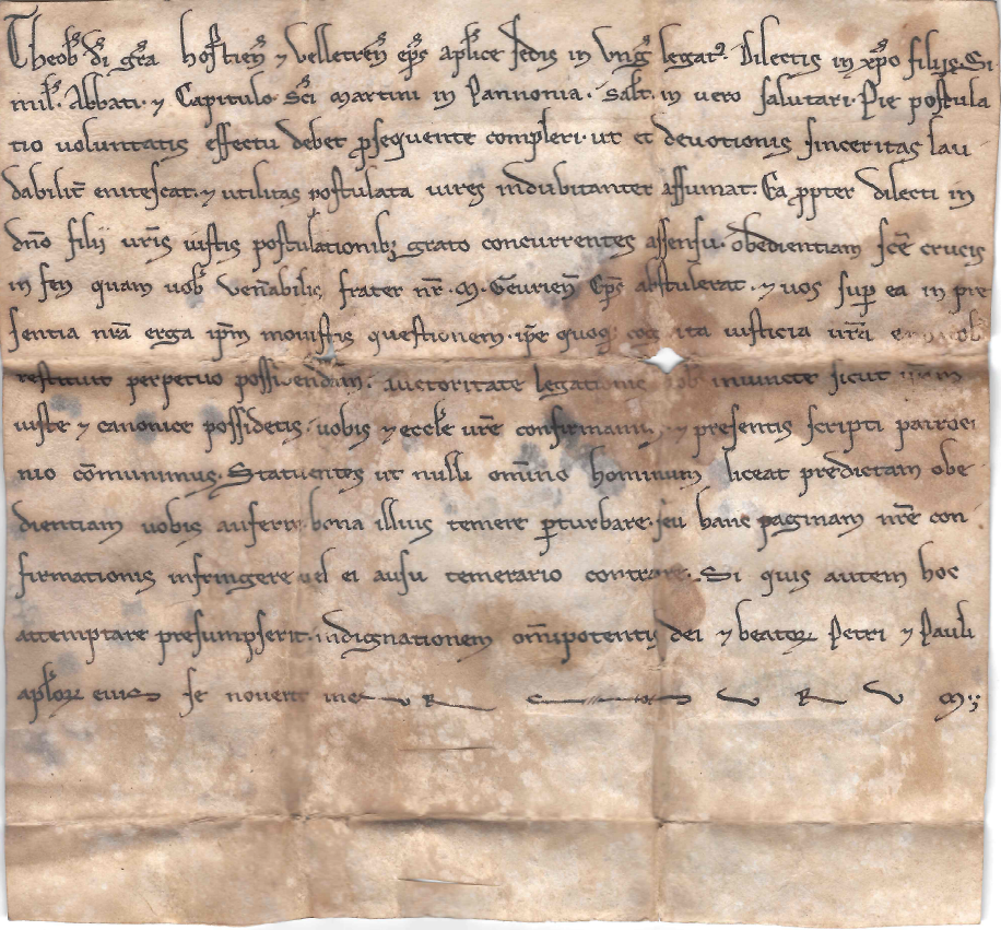 Listina papezskeho legáta 1187