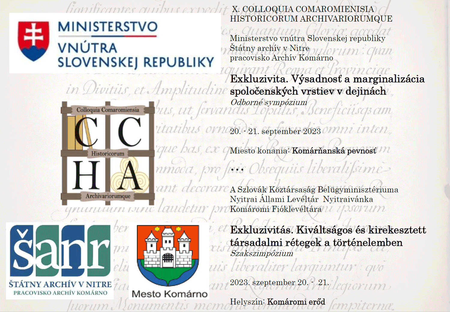 Komárňanská konferencia 20. - 21. 9. 2023 - plagát