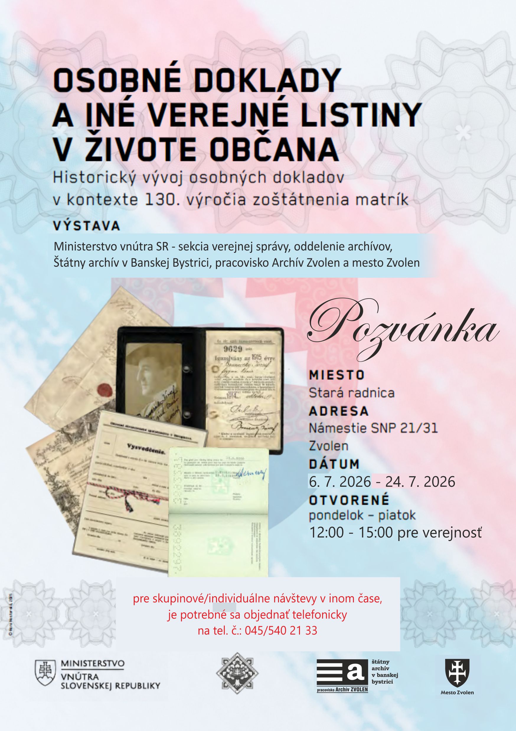 Pozvanka osobne doklady