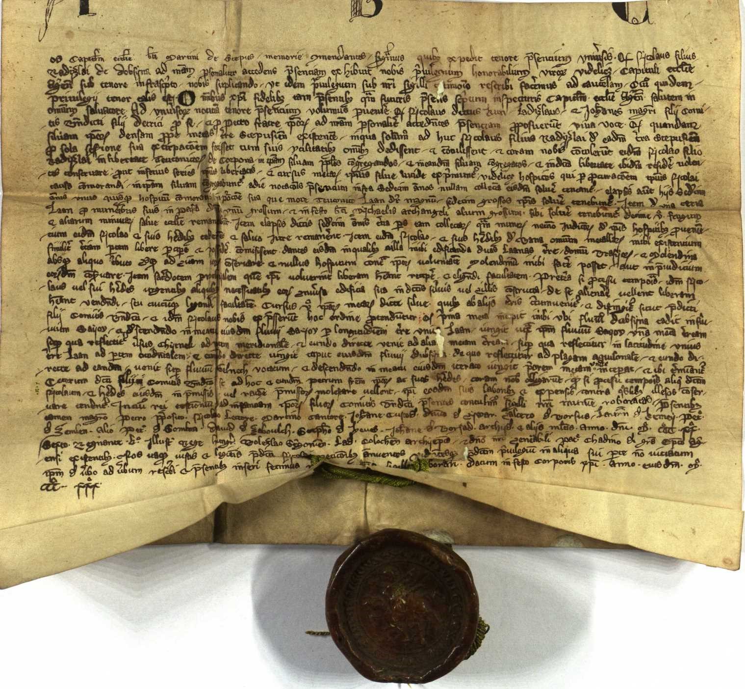 Hodnoverný odpis zakladacej listiny v Dobšinej z roku 1326