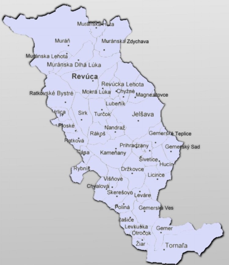 mapa Revúca